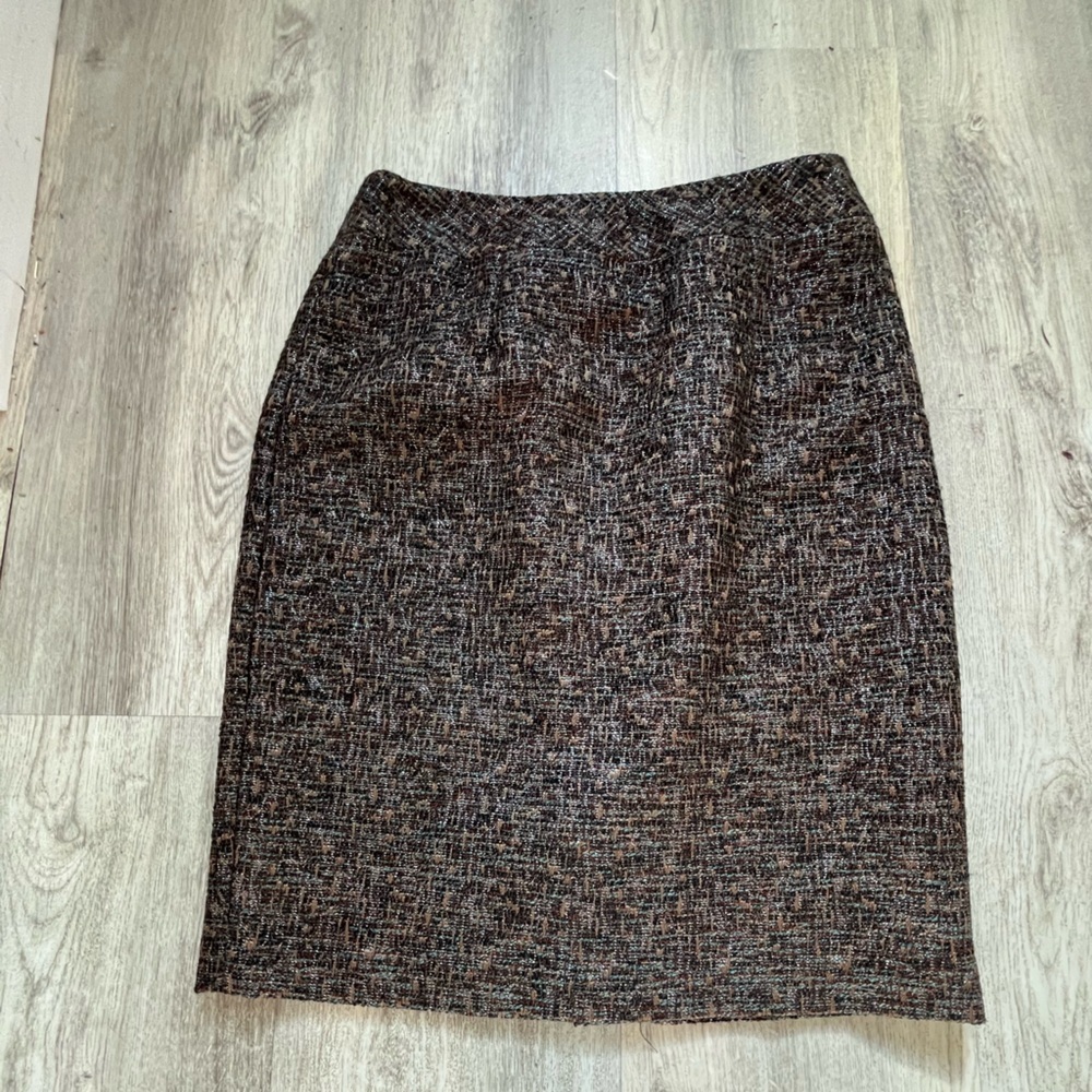 Coldwater Creek 6p Tweed Pencil Skirt metallic thread